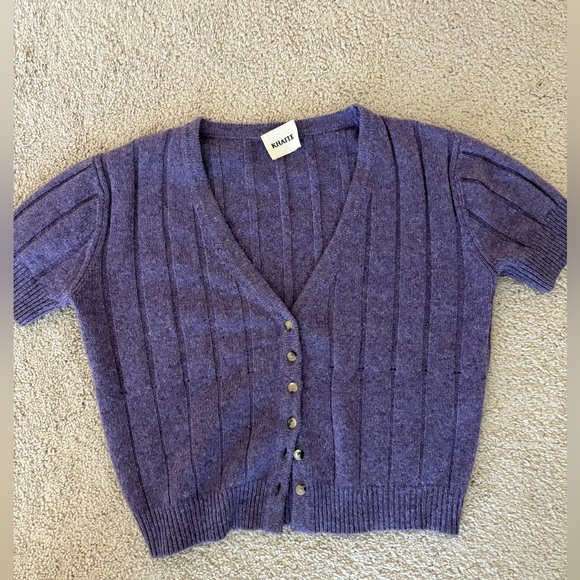 KHAITE Purple Button-Up Cardigan - Picture 1 of 4